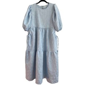 US 10 ASOS Design Jacquard Tiered Dress